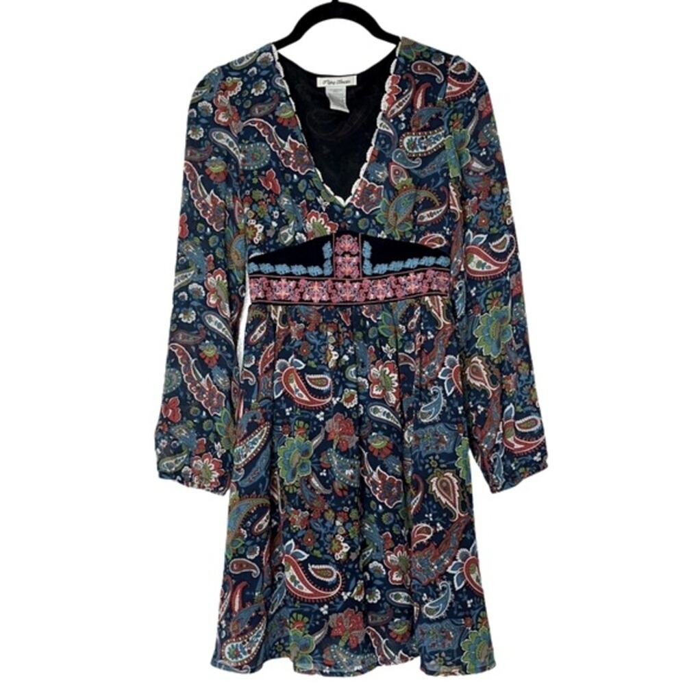 Flying Tomato Boho Mini Empire Waist Paisley Dress Size XS multi color - Picture 5 of 16